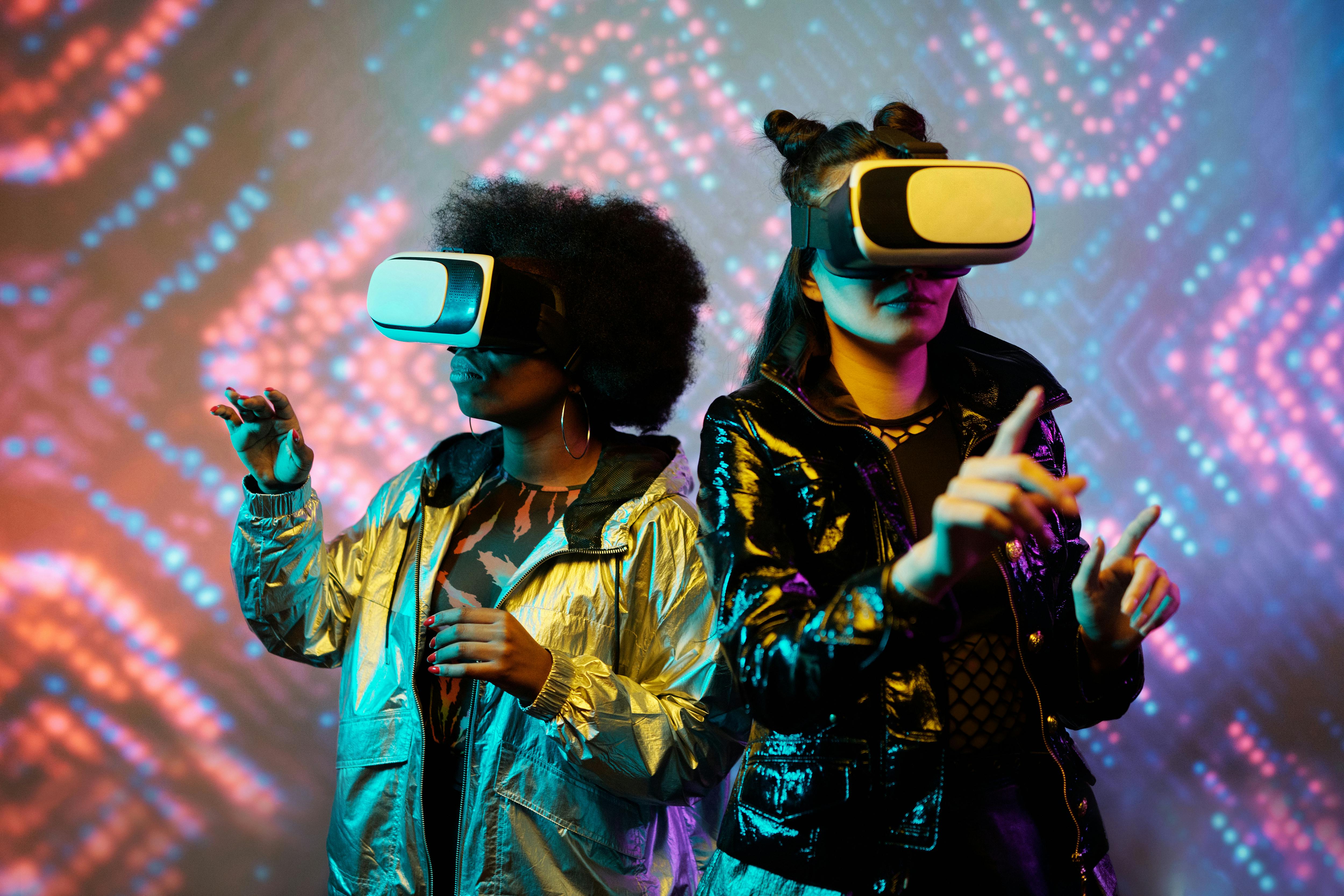 people using VR headsets